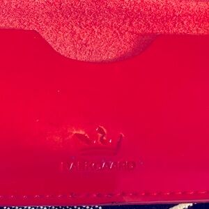 Baekgaard Leather Business Card holder, beautiful red color, gently used